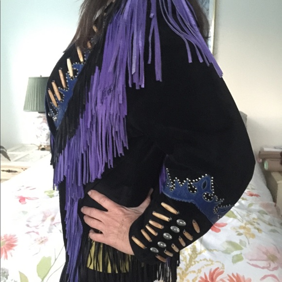 Retro Fringe Leather Jacket - Picture 3 of 8